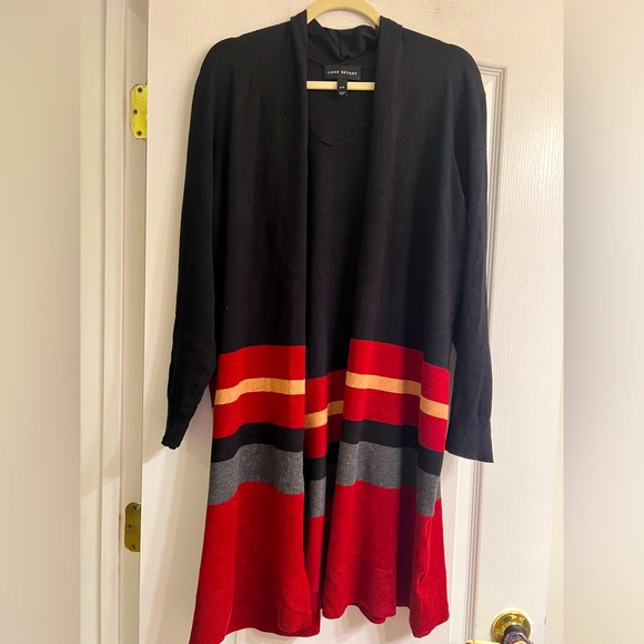 Lane Bryant Sweaters - Lane Bryant Colorblock Striped Overpiece Cardigan Duster Sweater - size 14/16